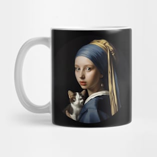 Girl with the Pearl Earring and Cat Mug